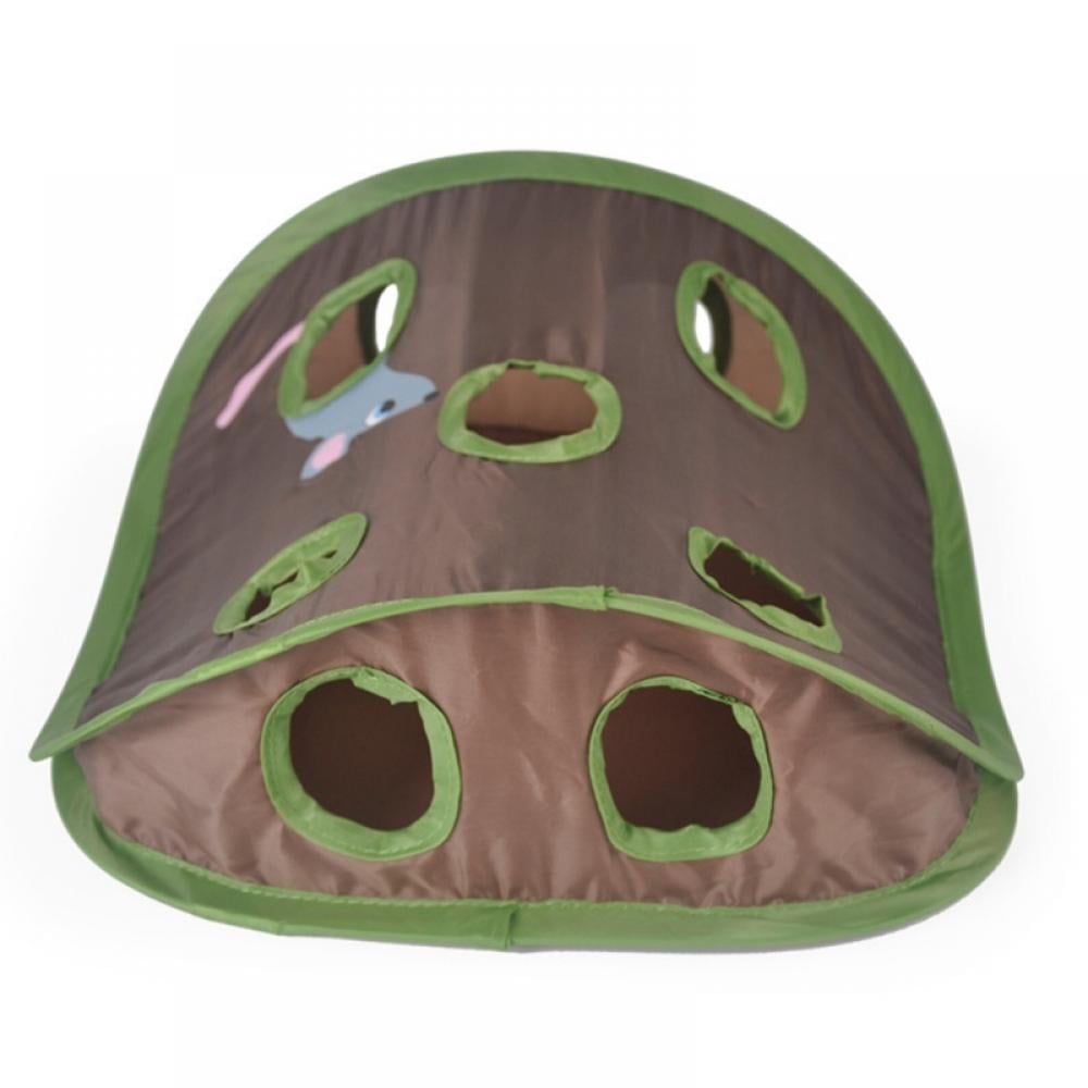 Ultimate Interactive Cat Toy: Treat Maze & Puzzle with 9 Mouse Holes, Bell Ball, and Creative Folding Design for Smart Playtime!