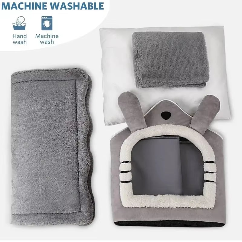 Indoor Warm Dog House - Soft Pet Bed Tent with Removable and Washable Cushion, Ideal for All Seasons