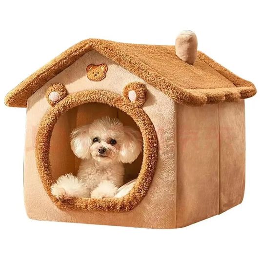 Indoor Warm Dog House - Soft Pet Bed Tent with Removable and Washable Cushion, Ideal for All Seasons
