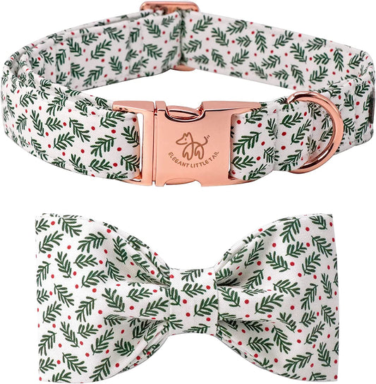 Festive Christmas Dog Collar with Comfy Bowtie - Adjustable Holiday Gift for Small, Medium, and Large Dogs