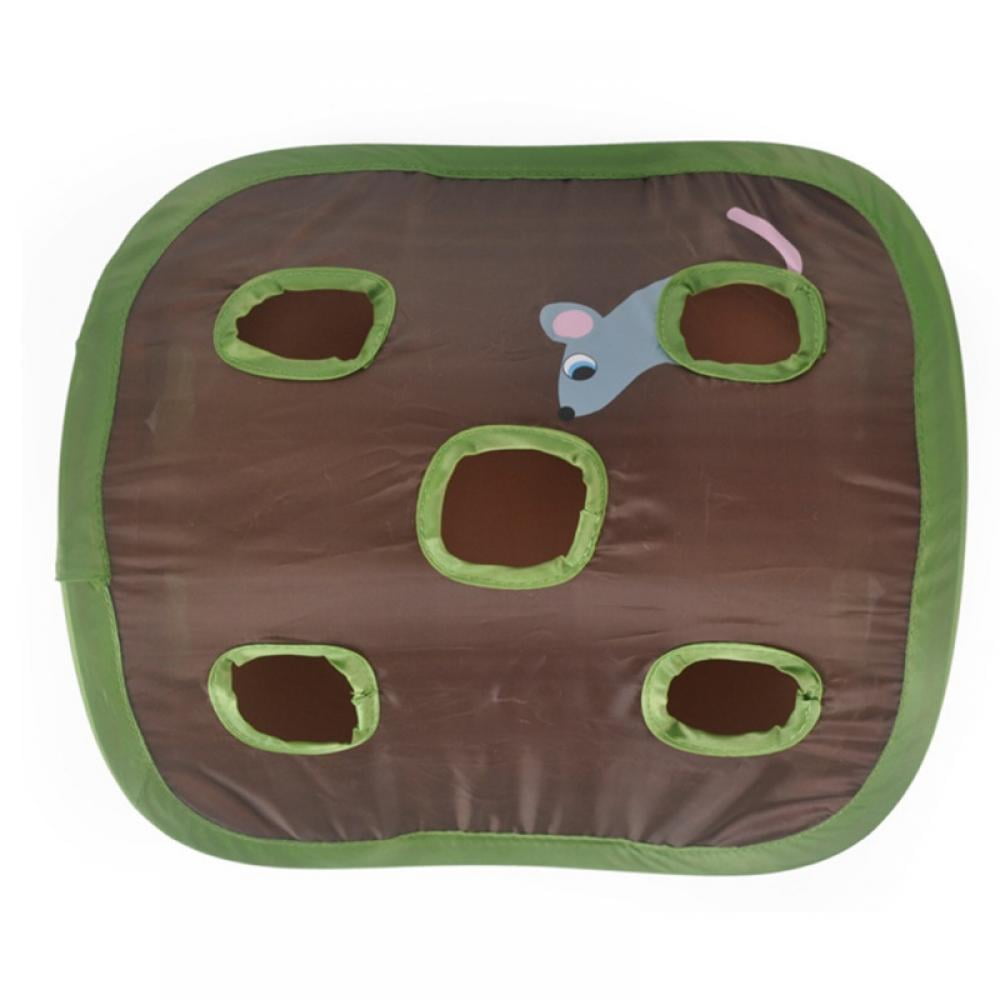 Ultimate Interactive Cat Toy: Treat Maze & Puzzle with 9 Mouse Holes, Bell Ball, and Creative Folding Design for Smart Playtime!