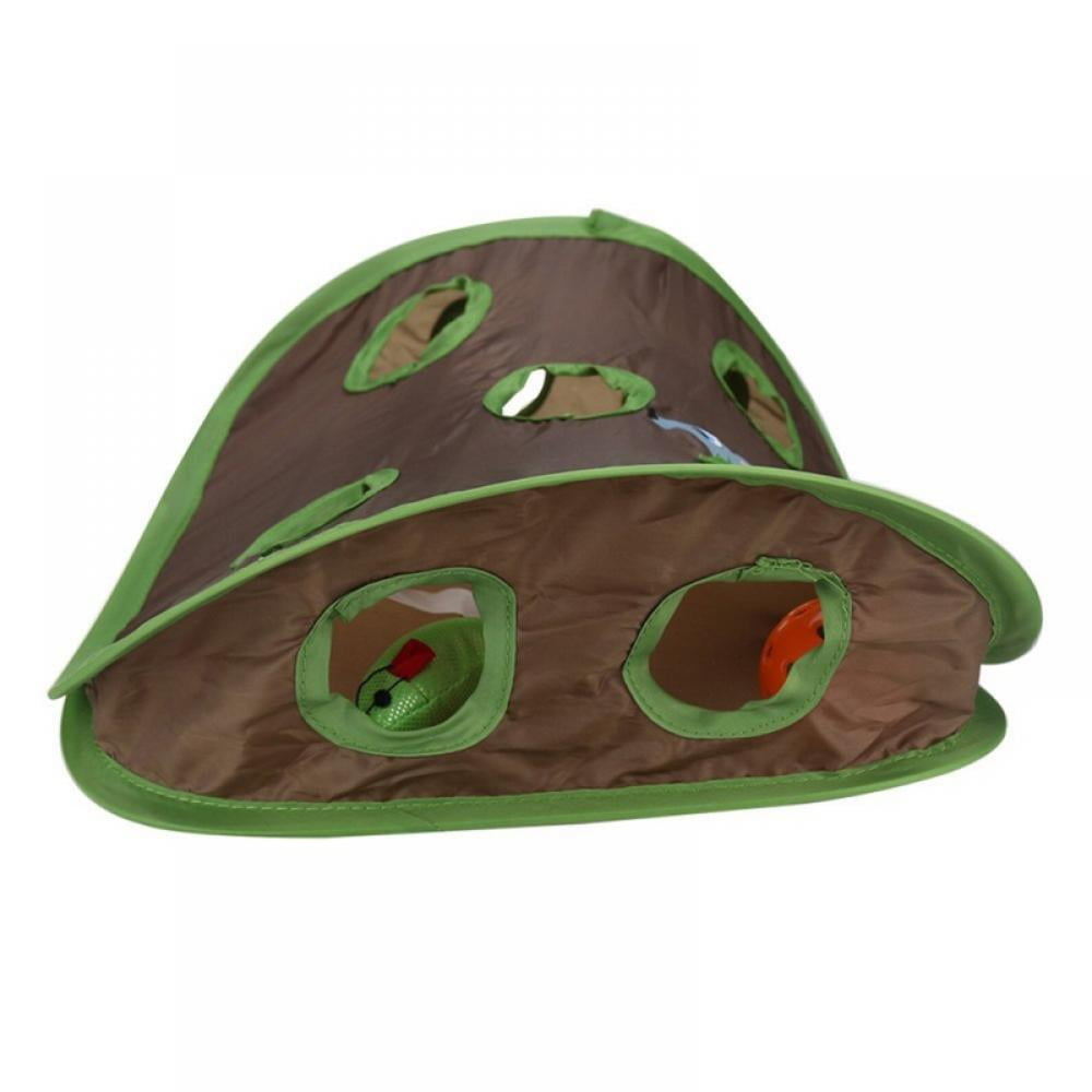 Ultimate Interactive Cat Toy: Treat Maze & Puzzle with 9 Mouse Holes, Bell Ball, and Creative Folding Design for Smart Playtime!