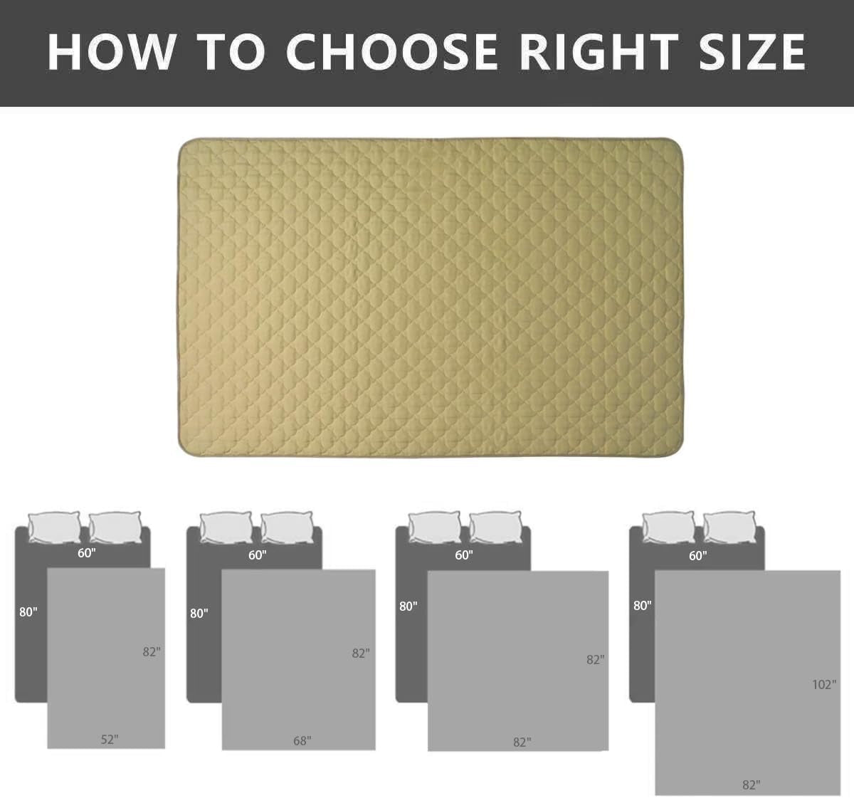 Super Soft Washable Dog Bed Cover & Puppy Pad - 82"X82" Taupe, Perfect for Couch Protection & Dog Training