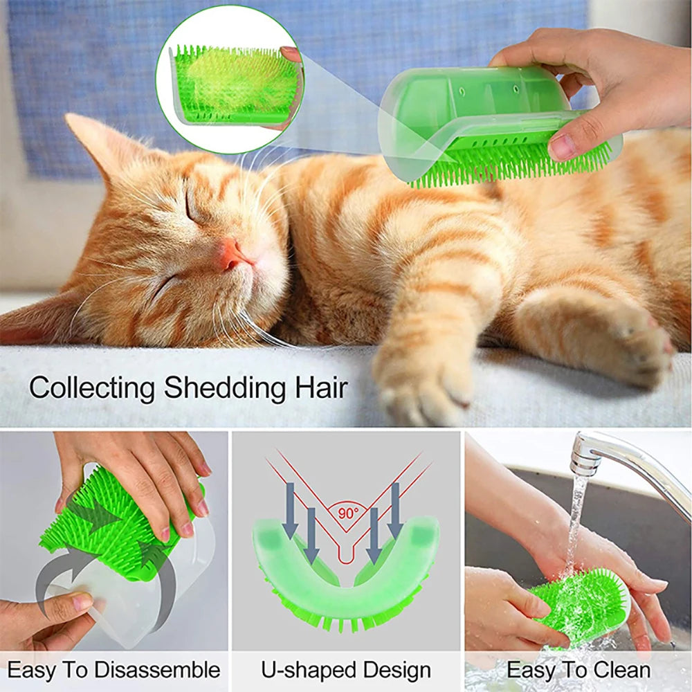 Cat Scratcher and Massager for Cats and Dogs - Grooming Brush and Hair Removal Tool for Pet Care Accessories