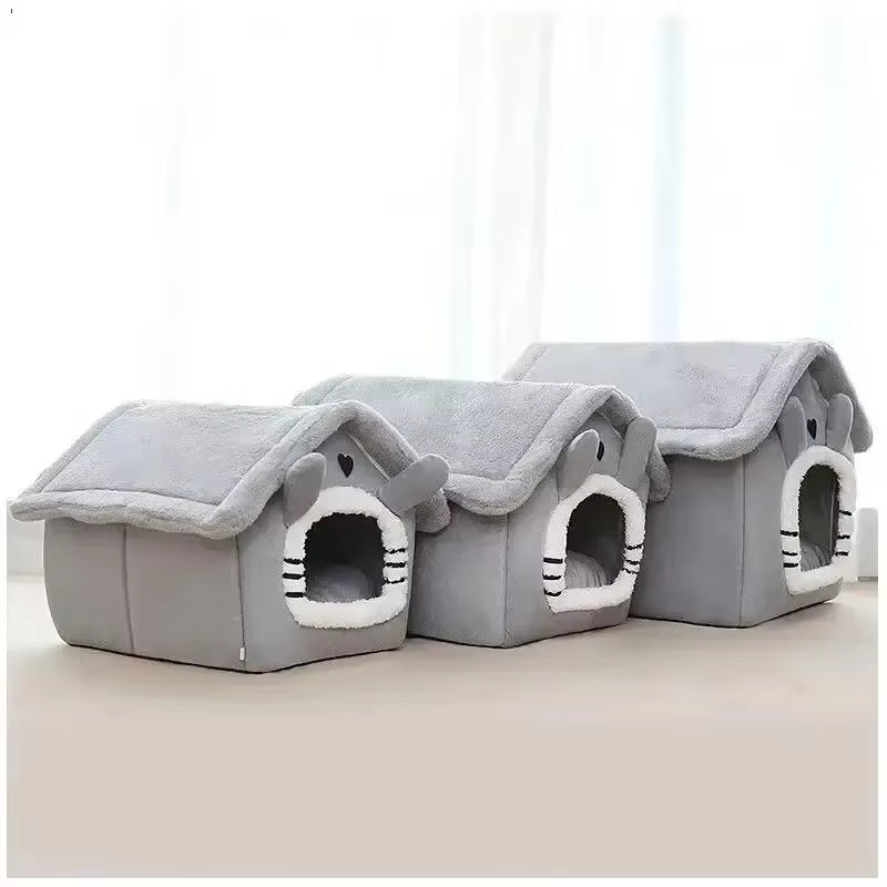 Indoor Warm Dog House - Soft Pet Bed Tent with Removable and Washable Cushion, Ideal for All Seasons