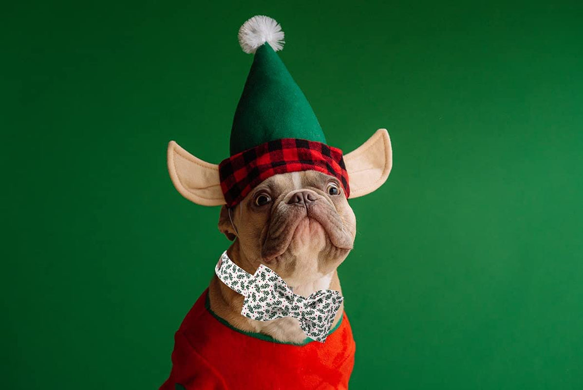 Festive Christmas Dog Collar with Comfy Bowtie - Adjustable Holiday Gift for Small, Medium, and Large Dogs