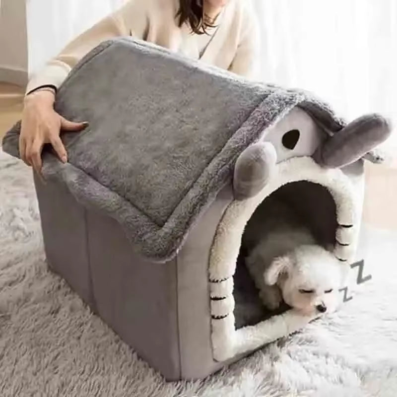 Indoor Warm Dog House - Soft Pet Bed Tent with Removable and Washable Cushion, Ideal for All Seasons